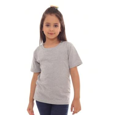 Imagem de 1 Camiseta Sofia - Camiseta Feminina Infantil Lisa Básica Cinza 00035AFA Tamanho:4