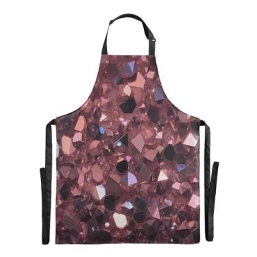 Imagem de Glitter Shell Rosa Ouro Prata Avental Para Homens Mulheres Chef Bonitos Aventais Para Mulheres Com Bolsos Alça Ajustável, Glitter Shell Rosa Dourado Prata, 1 size