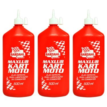 Imagem de Kit 3 Óleo Lubrificante Especial para Correntes de Moto e Bicicleta Bardahl Maxlub Kart Moto 500ml