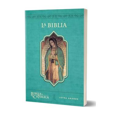Imagem de La Biblia Católica: Tamaño grande, Edición letra grande. Rústica, azul, con Virgen