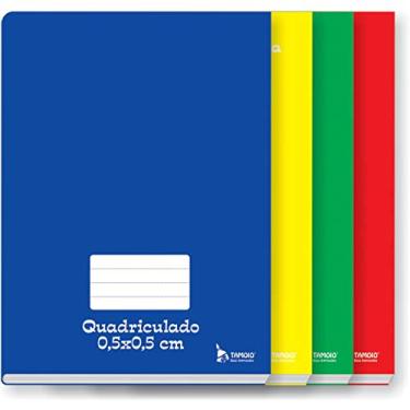 Imagem de Caderno Quadriculado Universitário 5x5mm , Tamoio 2552, Capas Sortidas, Pacote com 5 Cadernos