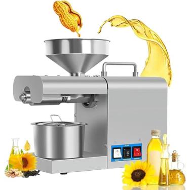 Imagem de Prensa De óLeo Pequena De 820 W - Sem Fritar E Prensar, Prensa De óLeo Dupla Quente/Frio, Prensa De óLeo EléTrica - Adequada Para Sementes De Girassol, Gergelim, Nozes, Amendoim*1