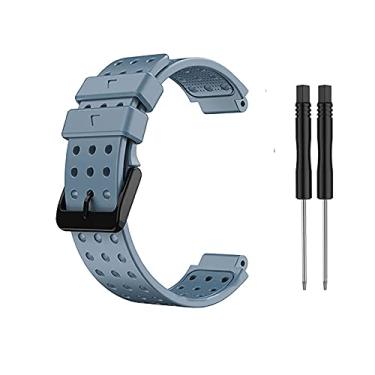 Imagem de Pulseira de relógio ciano de rocha para Garmin Approach S20/ S5/ S6, pulseira de substituição personalizada de silicone macio compatível com Garmin Forerunner 220/230/ 235/620/ 630/ 735XT/ 235lite