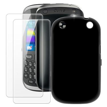 Imagem de MILEGOO Capa para BlackBerry 9320 Curve + 2 peças protetoras de tela de vidro temperado, capa ultrafina de silicone TPU macio à prova de choque para BlackBerry 9320 Curve (2,4 polegadas)