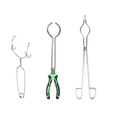 Imagem de YIEPET Pinça de cadinho, braçadeira de aço para fornalha de derretimento dourada, pequeno derretimento de cerâmica para cadinho de prato e pinça de chicote 2A