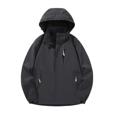 Imagem de Jaqueta masculina leve, corta-vento, cor sólida, capa de chuva, com zíper, bolsos, casaco de ciclismo, Cinza, 3G