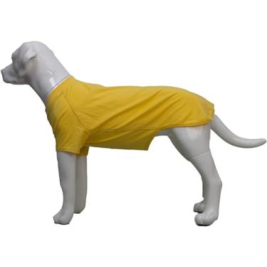 Imagem de Lovelonglong 2019 Trajes de animal de estimação Roupas de cachorro roupas em branco Camisetas para cães grandes médios pequenos 100% algodão 18 coresLovelonglong XXXL (-60lbs) amarelo