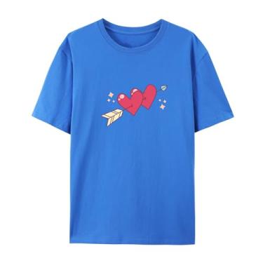 Imagem de Camiseta Love Graphics para homens e mulheres Arrow Funny Graphic Shirt for Friends Love, Azul, G