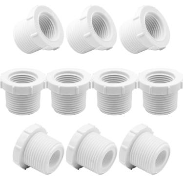 Imagem de YSIL 10 Pçs Rosca Macho de 3/10.2 cm para Bucha Redutora de Rosca Fêmea de 1/5.1 cm Conexões de Tubulação de PVC Conectores Adaptador de Acoplamento para Tubo de Conexão