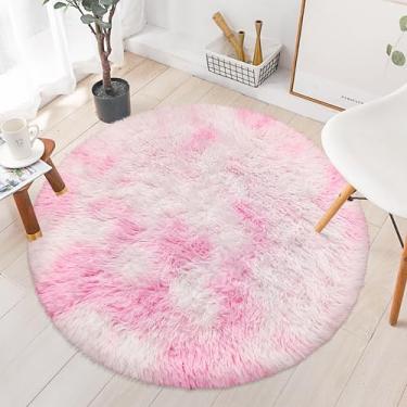 Imagem de ATRUG Tapete redondo rosa claro, ultramacio, fofo, macio, felpudo para quarto de meninas, antiderrapante, decoração de casa, 90 cm