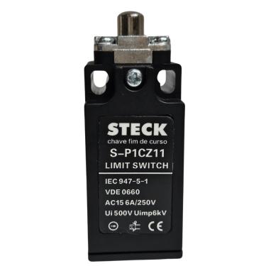 Imagem de Chave Fim De Curso 1 Ent. Pistão Termoplástico Simples Haste Curta SP1CZ11 - Steck Steck