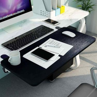 Imagem de Bandeja extensora de mesa ergonômica, extensor de mesa para teclado, lateral extensor de mesa, suporte para teclado de computador, preto, C 55/65/75 X L 25 cm (dobrável), preto, A-55 * 25 cm