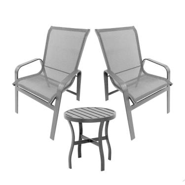 Imagem de Kit 2 Cadeiras Lótus Premium E Mesinha Pés Em X Preto