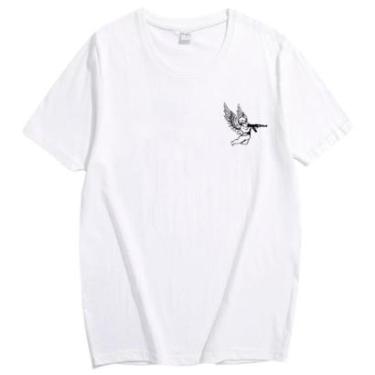 Imagem de Camiseta Streetwear Masculina Anjo Com AK47 Unissex Em Algodão-Masculino