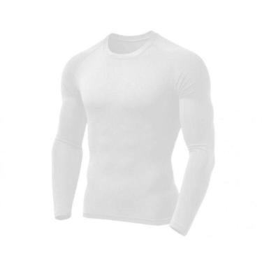 Imagem de Camisa témica feminina e masculina segunda pele Branca proteção UV-Unissex