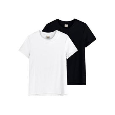 Imagem de Kit com 2 Camisetas Feminina Enfim 1000058544 Branco-Feminino