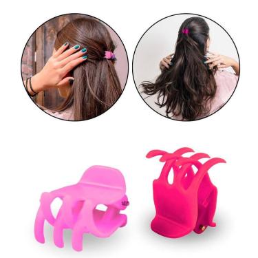 Imagem de Kit 12 Piranhas Presilha Pequena Cabelo Tridente Tons Rosa