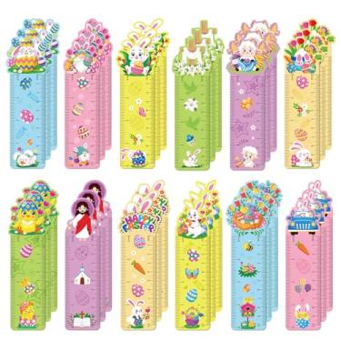 Imagem de MWOOT 36 marcadores de página de Páscoa, marcadores de página de papel de impressão dupla face, lindos clipes de página de cartão para presente de Natal, material de volta às aulas para estudantes,