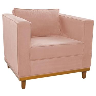 Imagem de Poltrona Decorativa Europa Suede Rosê AM Decor