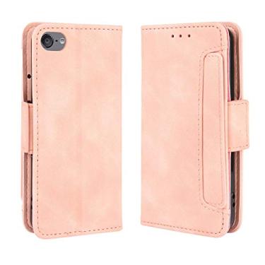 Imagem de Capa com compartimento para cartão para iPod Touch 5, capa flip de couro para iPod Touch 5, capa magnética retrô para celular, capa carteira com compartimentos para cartões