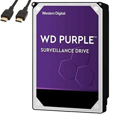 Imagem de Western Digital - Disco rígido interno de vigilância roxo WD de 8 TB - Classe de 7200 RPM, SATA 6 Gb/s, cache de 256 MB, 3,5 polegadas, Crypto Chia Mining - WD82PURZ - Cabo HDMI BROAGE