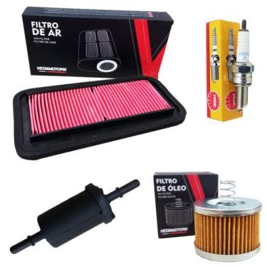 Imagem de Kit De Filtros E Vela P/ Fz 15 23-24 Filtro Oleo Ar Gasolina - VEDAMOT