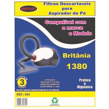 Imagem de Kit Com 9 Sacos Descartáveis Aspirador De Pó Britania 1380 - Oriplast