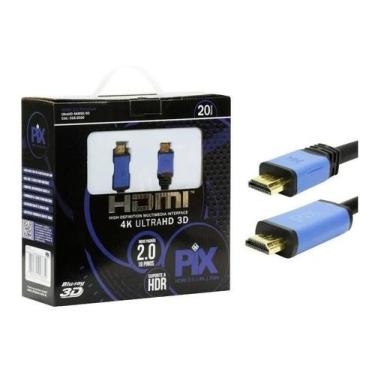 Imagem de Cabo Hdmi Premium 2.0 4k Hdr 19p 3d Ultra C/ Filtro 20 Metro - CHIPSCE