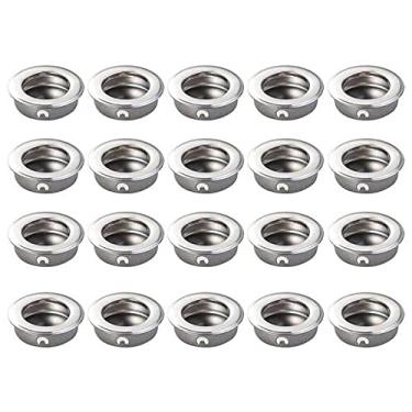 Imagem de 20 unidades / 12 unidades de aço inoxidável de 35 mm, puxadores planos embutidos embutidos, puxa a inserção do dedo, porta deslizante, puxadores de gaveta, puxadores de gabinete, 20 unidades