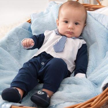 Imagem de Macacão Manga Longa Menino Aconchego Gravatinha - Amora Baby Enxovais 