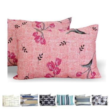 Imagem de Kit 10 Fronha Avulsa Malha Estampada 100% Algodão Com Zíper - Cozzilar