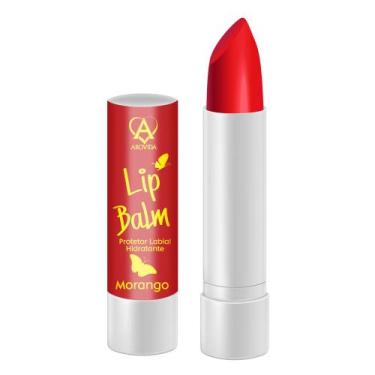 Imagem de Batom Lip Balm Efeito Natural Hidratante Protetor Arovida, Morango