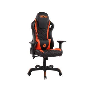 Imagem de Cadeira Gamer Techni Sport Reclinável Giratória - Preta e Laranja TS84