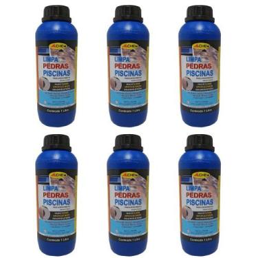 Imagem de Kit 6 limpador pedras piscina azulejo marmore granito allchem 1l - MIS
