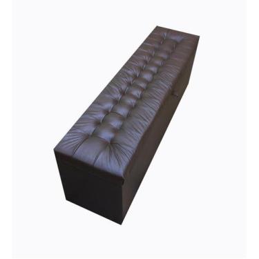 Imagem de Recamier puff baú beira de cama 1,38  100% mdf - marrom material sinté