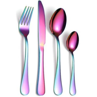 Imagem de Faqueiro talheres inox sousplat mesa posta inox garfo colher colher de