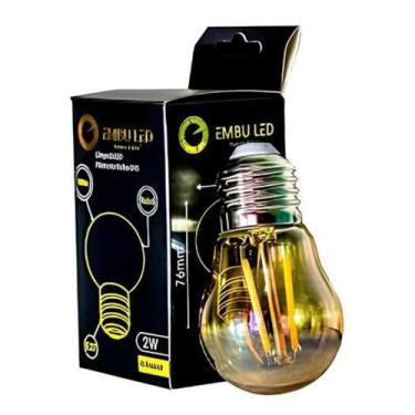 Imagem de Kit 6  Lâmpada Filamento Led G45 Vintage Retro Carbono Ambar Cor Da Lu