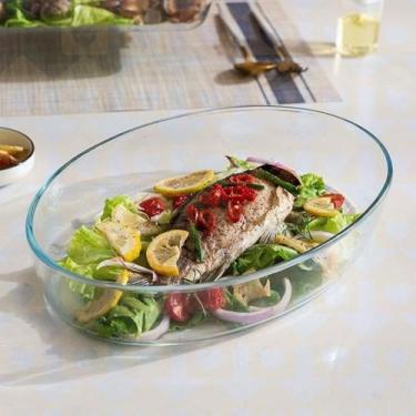 Imagem de Jg 1 Un Travessa Vidro Oval Medio 2,4L AirFryer Assados Doces - CasaVi