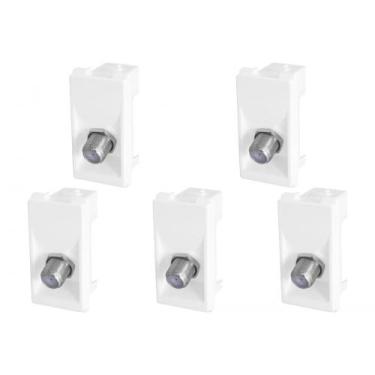 Imagem de Kit C/5 - Modulo Pial Pop Branco 1 Tomada Tv Tipo F Lg060