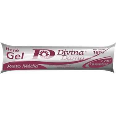 Imagem de Hene em gel queratina 180gr bisnaga preto medio (preto natural) - DIVI