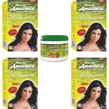 Imagem de Divina Dama Amazonia Preto Azulado Hene em Po 01x200gr + Creme Branco 