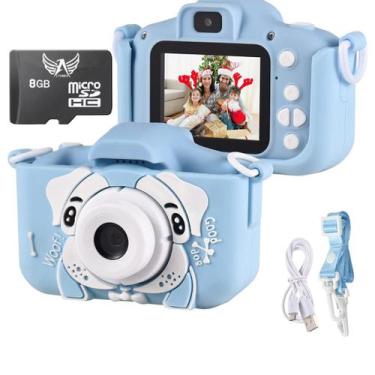 Imagem de Camera Digital Infantil Fotos Voz Recarregável USB Capa Proteção Jogos