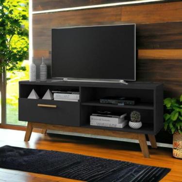 Imagem de Rack com Divisórias Paládio Preto Fosco Bechara