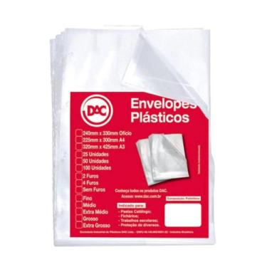 Imagem de Envelope Plástico Ofício 04 Furos 0.6mm - Dac - Unitário