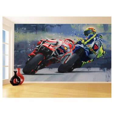 Imagem de Papel De Parede Moto Bike Gp Rossi 46 Marquez 3,5M Bkm124 - Você Decor