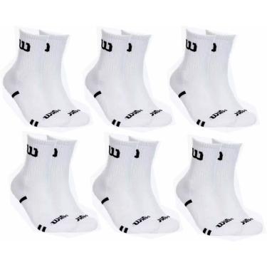 Imagem de Kit 6 Meias Cano Alto Masculina Adulto Branca