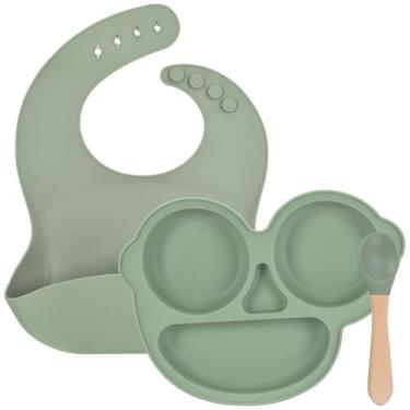Imagem de Kit 3 Utensílios De Mesa De Silicone Seguros Para Crianças Introdução 
