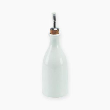 Imagem de Galheteiro Porta Azeite Vinagre de Cerâmica 200ml - Casa Nuvem, Branco