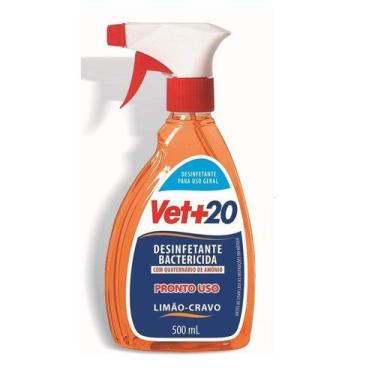 Imagem de Desinfetante Vet+20 Spray Cravo-Limão para Cães e Gatos - 500ml - Vet 