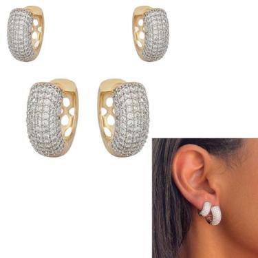 Imagem de Brinco Argola Feminino Primeiro Segundo Furo Festa Casamento - Santo E